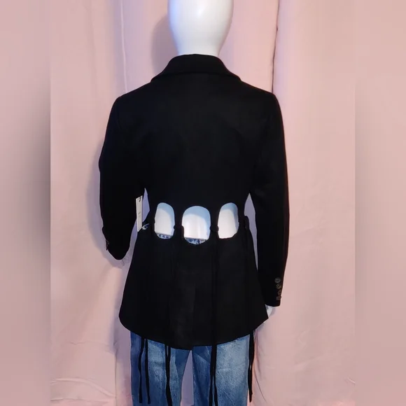 NWT-Faux Suede Cutout Blazer - Picture 3 of 10